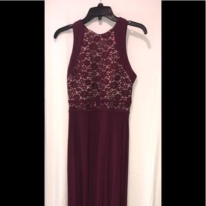 A wine colored size 8 homecoming or prom dress